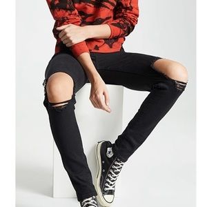 LEVI’S high rise skinny black ripped jeans